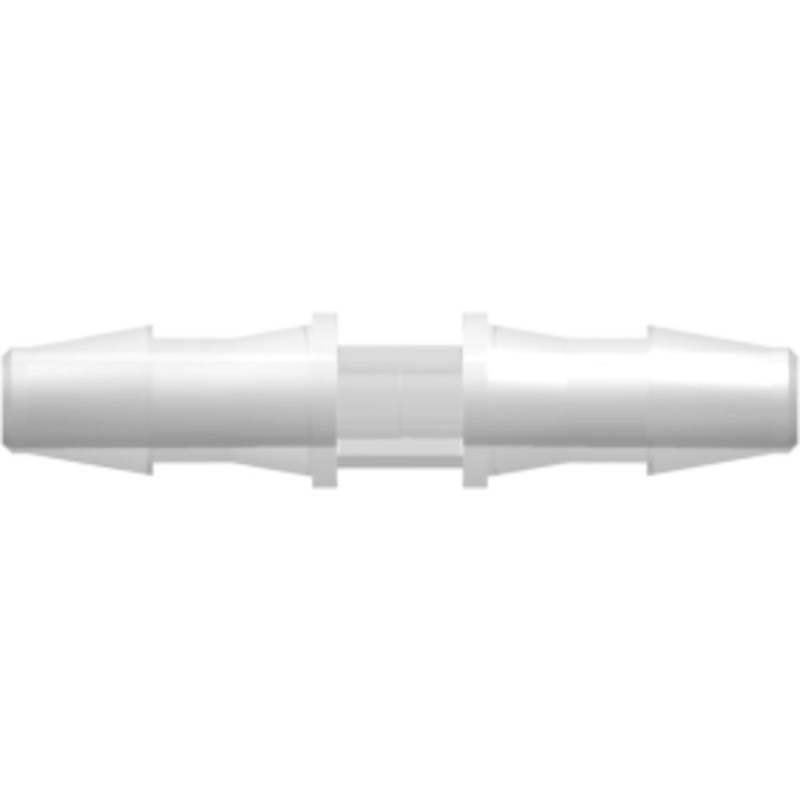 LinkTech Straight Through Tube Fitting with 200 Series Barbs, 1/8 (3.2 mm) ID Tubing, Natural Polypropylene