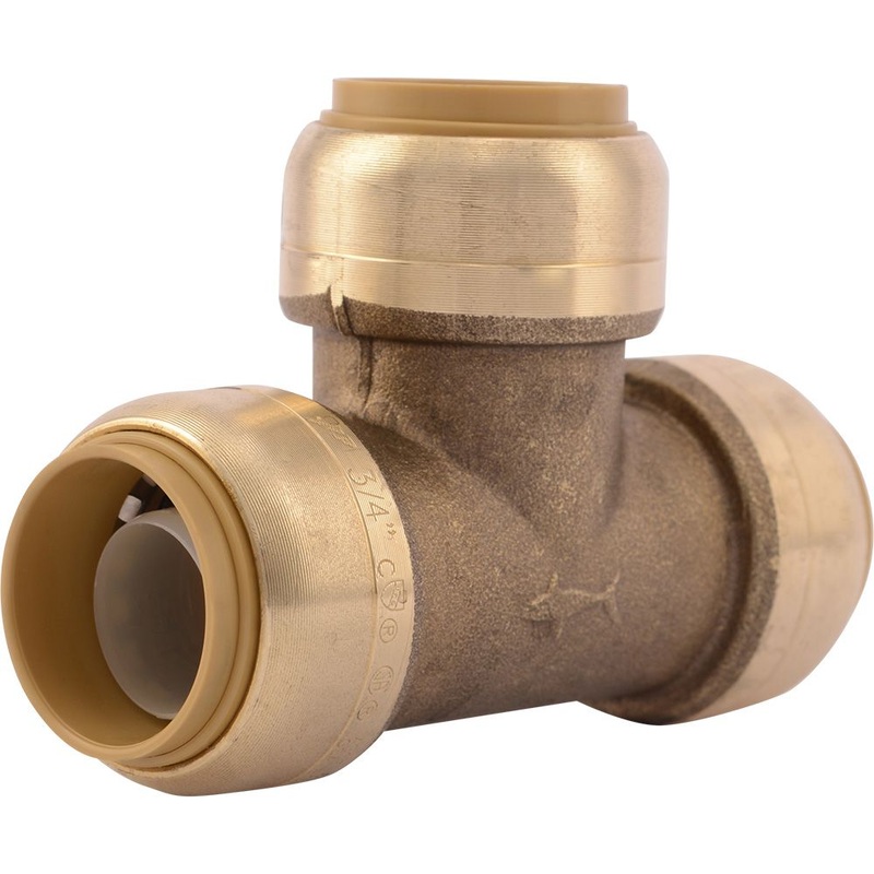 SharkBite U370LF Lead-Free Brass Push-to-Connect Tee – 3/4 x 3/4 x 3/4