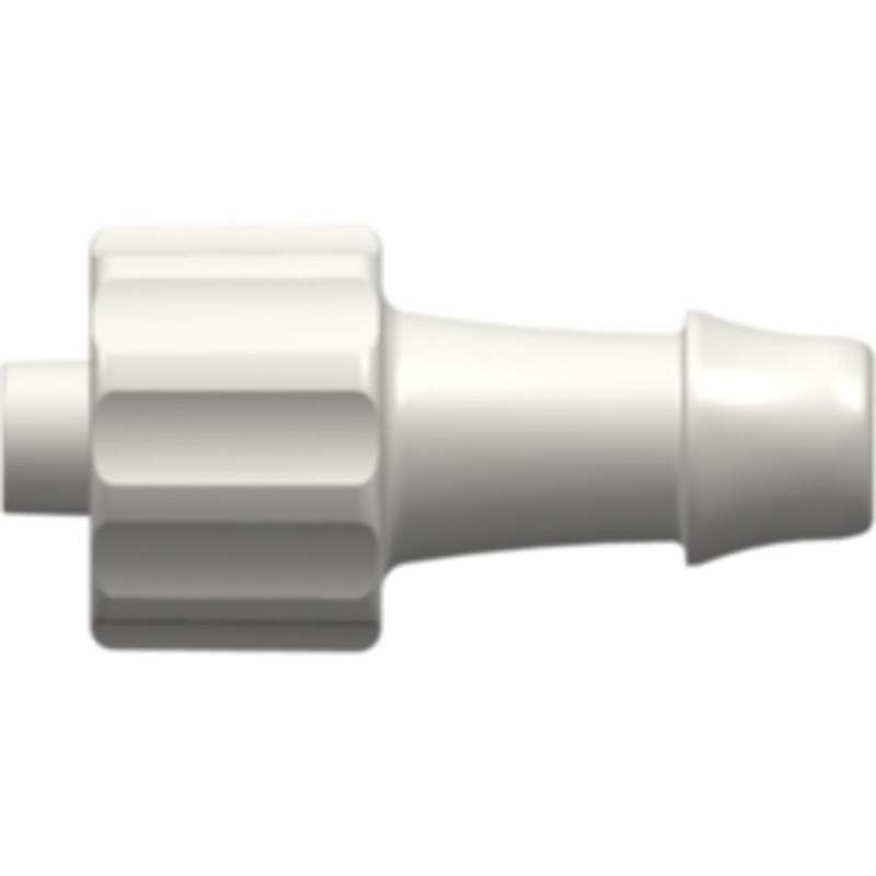 LinkTech Male Luer Integral Lock Ring to 500 Series Barb, 3/16 (4.8 mm) ID Tubing, White Nylon