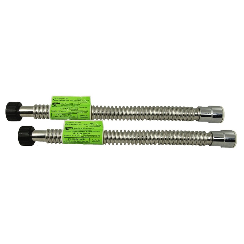 1 Inch FIP x 1 Inch Quick-Connect x 24 Inch Flex Connector Set Of 2