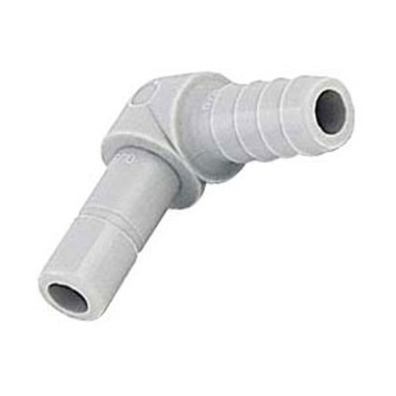 DMfit Stem Elbow Barb Connector  – 3/8 OD Stem x 5/16 ID Barb