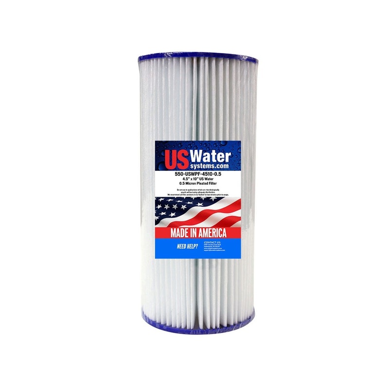 US Water 4.5 x 9.75 Pleated Filter Cartridge 0.5 Micron