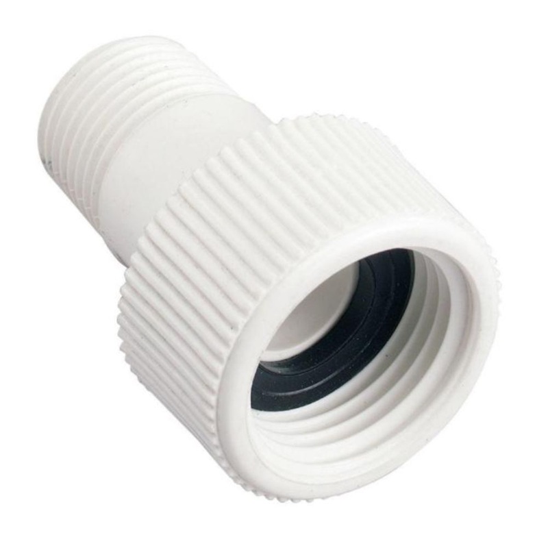 Female Hose Swivel Adapter w/ Washer PVC – 1/2 MPT x 3/4 FHT