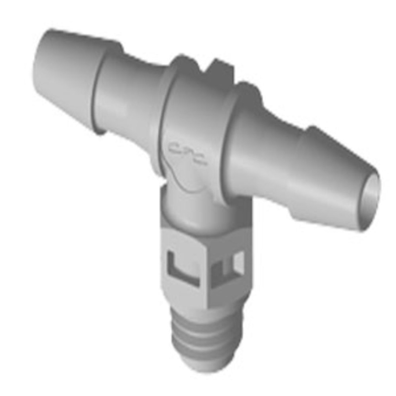MT4 Tee Fitting Natural Polypropylene Tapered 10-32 X 1/8 HB X 1/8 HB