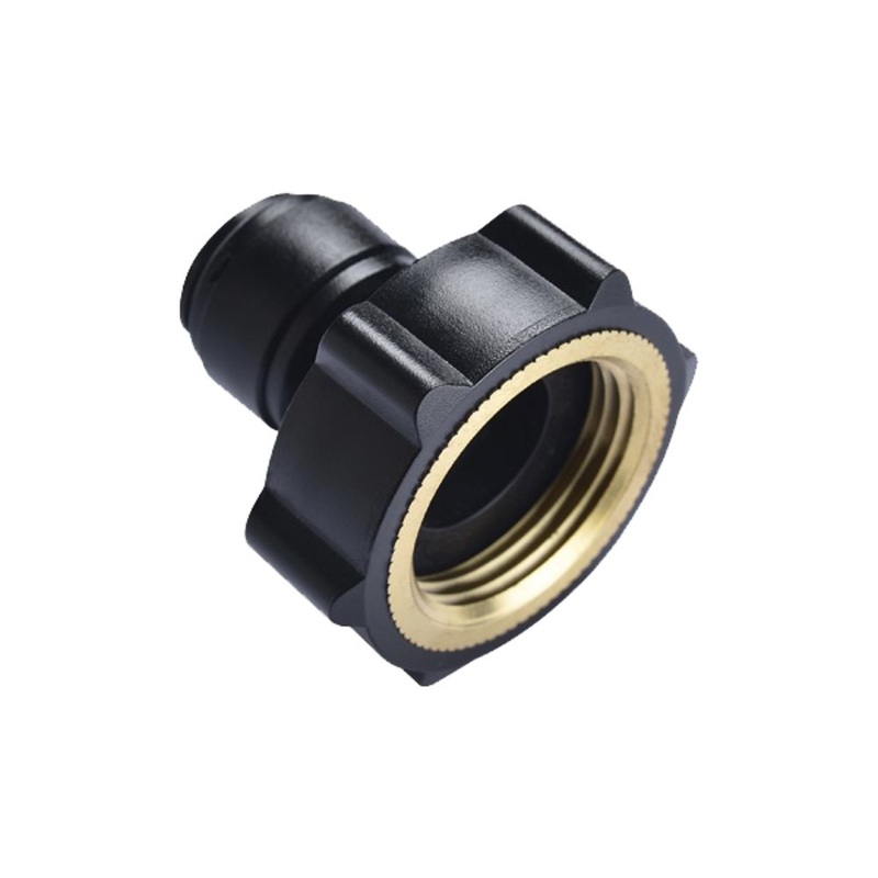 NeoFit – Acetal Black Female Garden Hose Adapter- 10mm tube OD x 3/4 NH flat inside