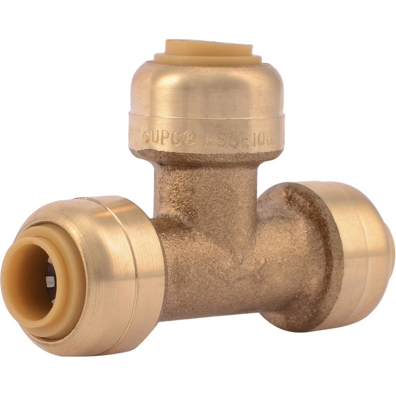 SharkBite U358LF Lead-Free Brass Push-to-Connect Tee – 1/4 x 1/4 x 1/4