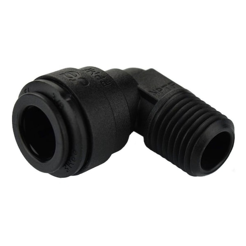 3/8 x 1/4 MPT John Guest Quick Connect Ell – Black