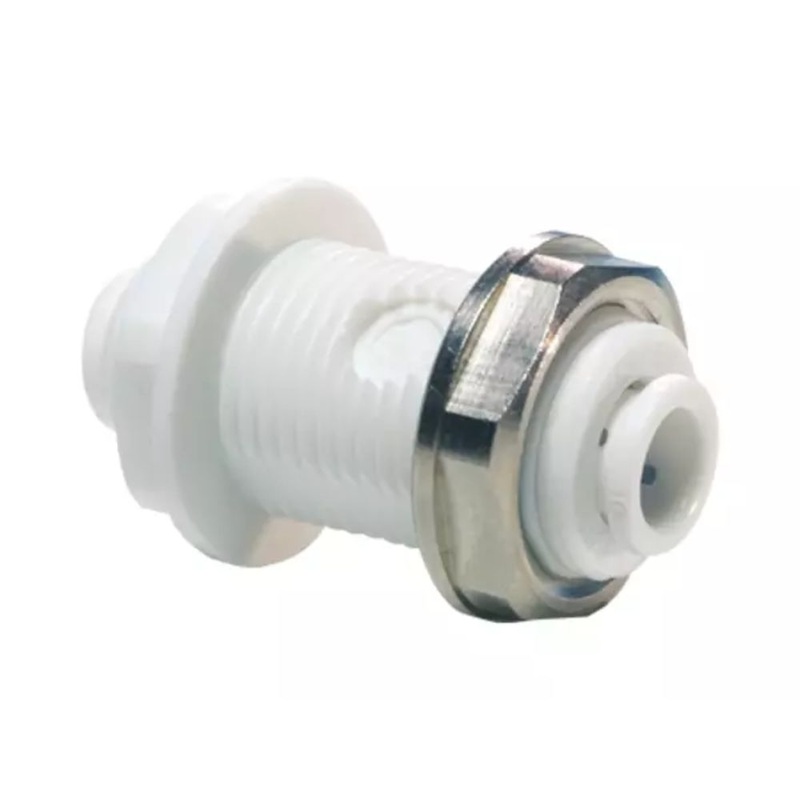 John Guest 1/4 Acetal Bulkhead Union Connector – White