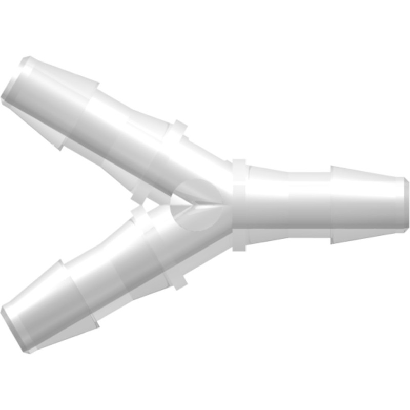 LinkTech Y Connector with 200 Series Barbs, 1/4 (6.4 mm) ID Tubing, Natural Polypropylene