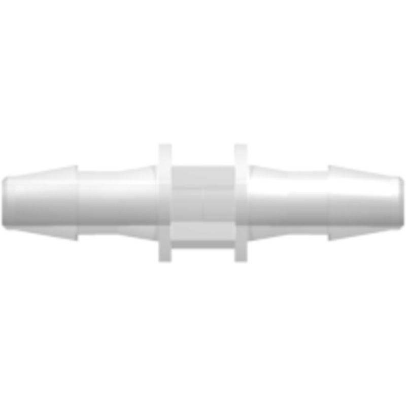LinkTech Straight Through Tube Fitting with 200 Series Barbs, 3/32 (2.4 mm) ID Tubing, Natural Polypropylene