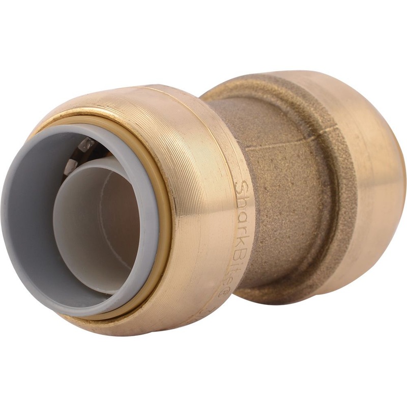 SharkBite U4016LF Lead-Free Brass Push-to-Connect Polybutylene Transition Coupling – 3/4 PB x 3/4