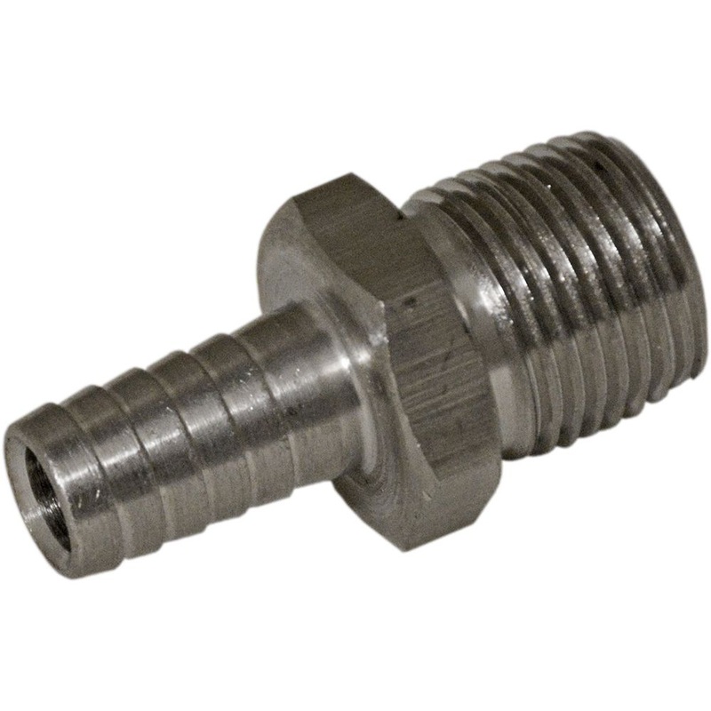 Stainless Steel Male Barb Connector – 3/8 ID Barb x 3/8 MPT