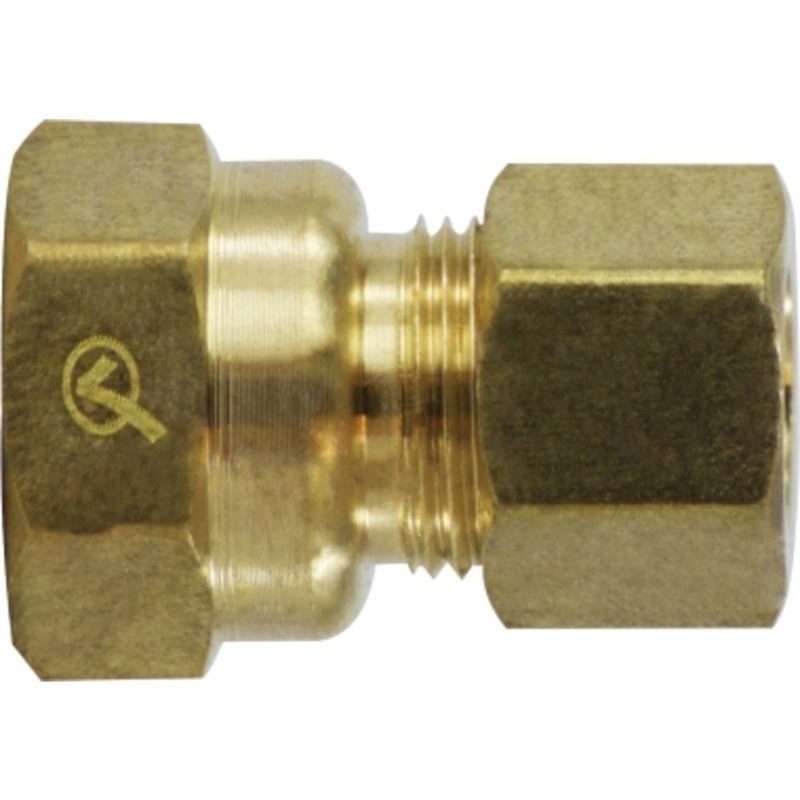 Brass Compression Female Connector 3/8 Compression x 1/4 FPT