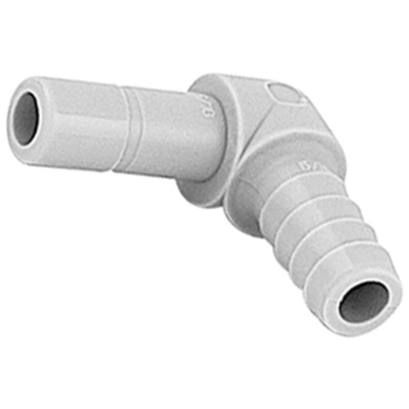 DMfit Stem Elbow Barb Connector  – 1/4 OD Stem x 5/16 ID Barb