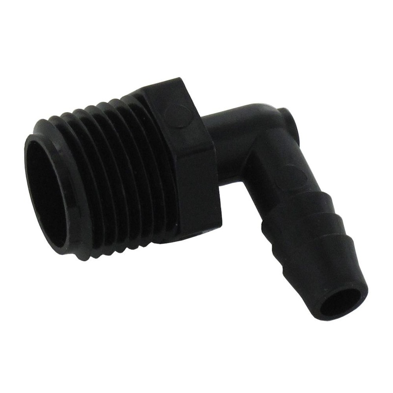Male Elbow Barb Connector PP – 3/8 ID Barb x 1/2 MNPT