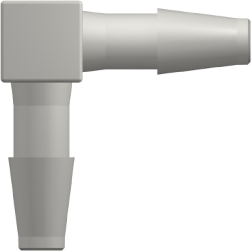 LinkTech Elbow Tube Fitting with Classic Series Barbs, 1/4 (6.4 mm) ID Tubing, White Nylon