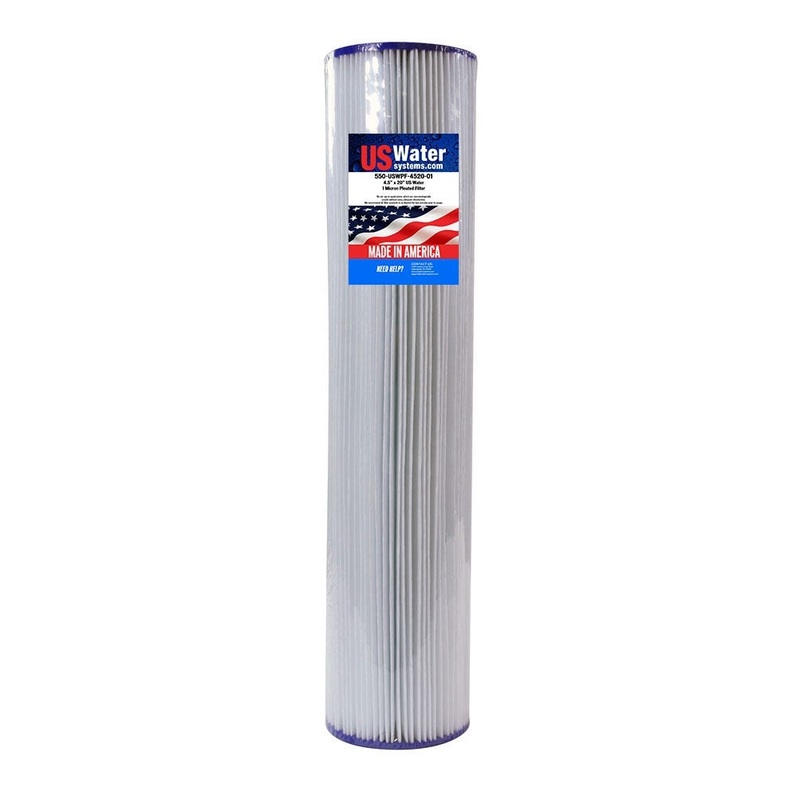 US Water 4.5 x 20 Pleated Filter Cartridge 1 Micron