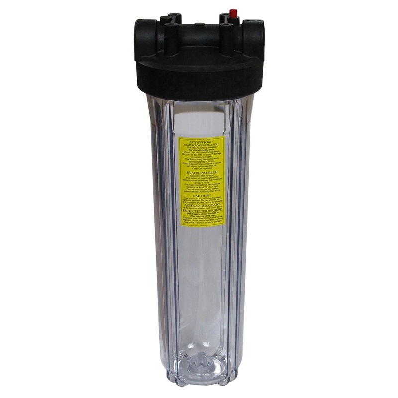 Watts 20 Full Flow Water Filter Housing Black/Clear w/ PR – 1 FPT