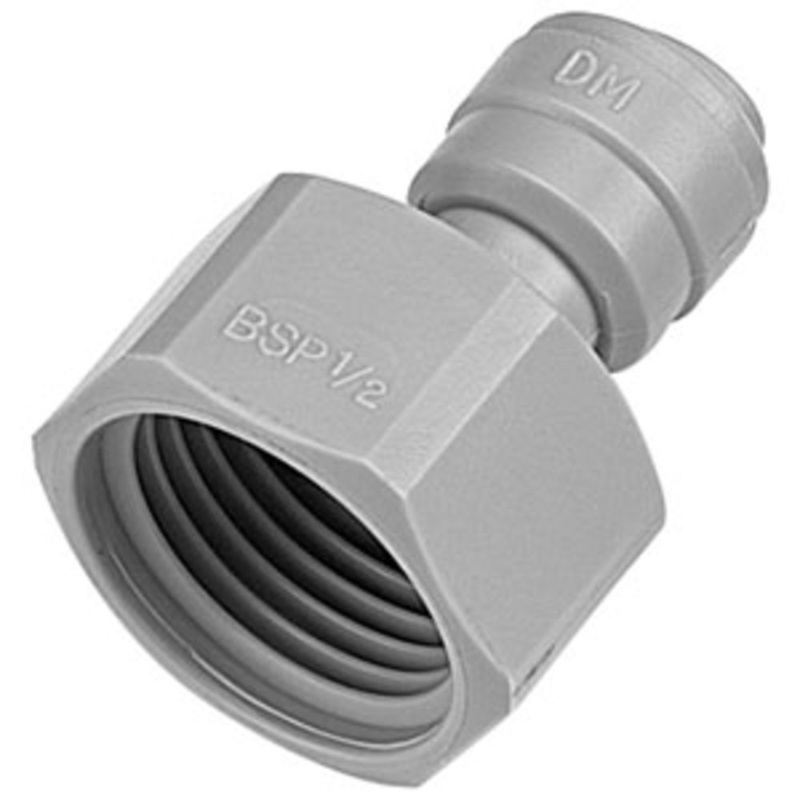 DMfit Female BSPP Connector Flat Type – 1/2 Push-in x 1/2 BSP(P)