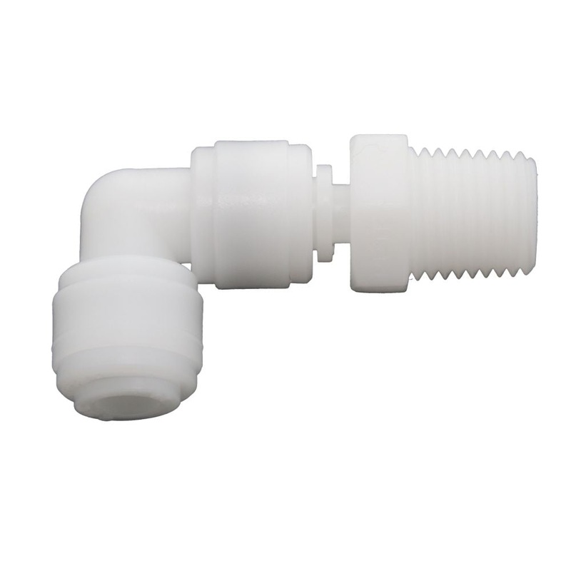 NeoFit – Acetal White Male Elbow Swivel- 4mm (5/32) tube OD x 1/8NPTF