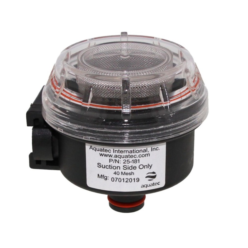 25-181 Pump Protector Strainer 40 Mesh Pump Filter SS 3/4 QA Male x 3/4 QA Female for 550 Series Pumps