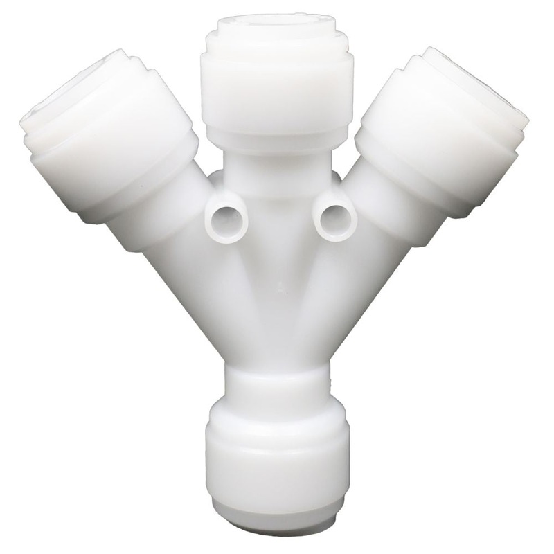 NeoFit Acetal White Three Way Divider 1/2 tube x 1/2 tube