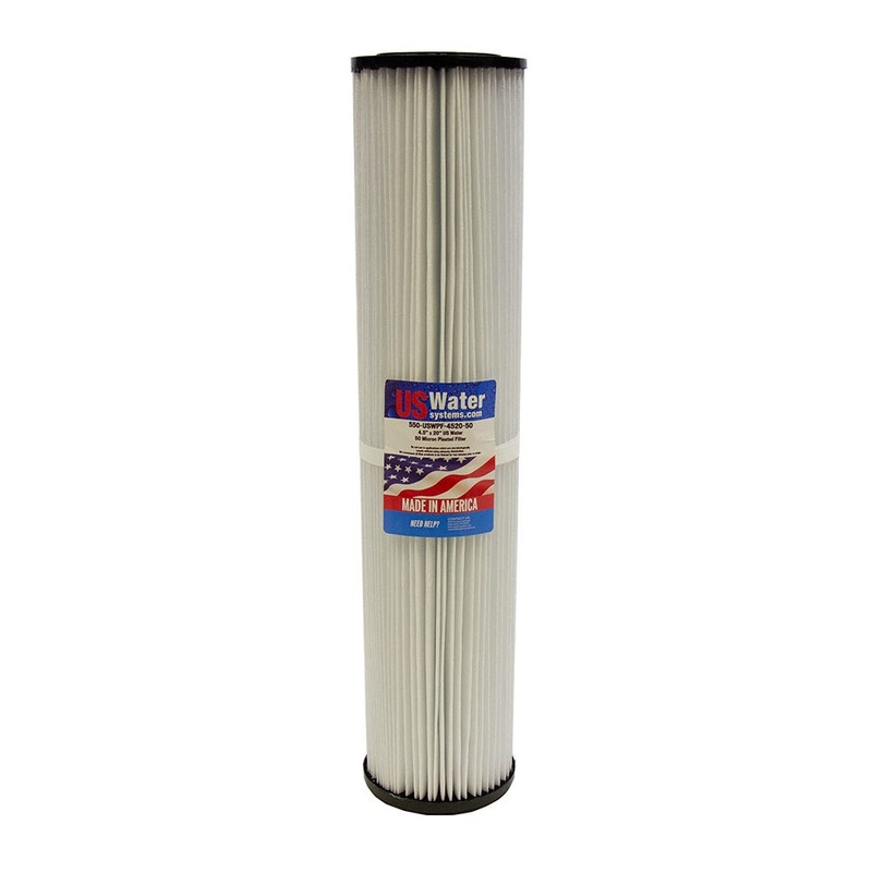 US Water 4.5 x 20 Pleated Filter Cartridge 50 Micron
