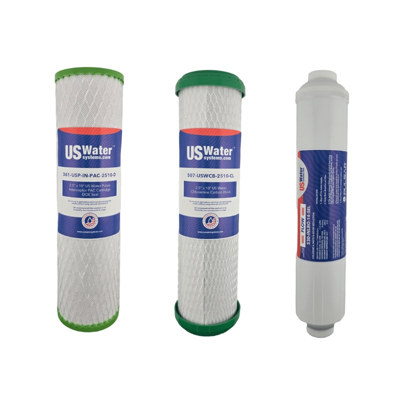 US Water PurEdge3 Three-Stage Drinking Water Purification System Filter Pack