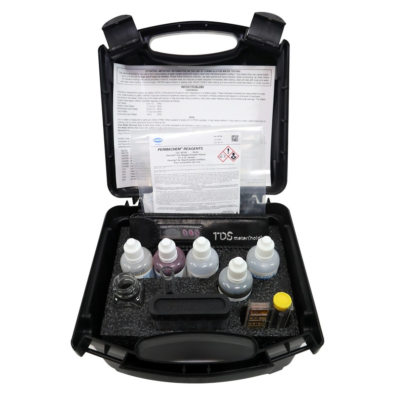 Hardness, Iron, pH, Chlorine, & TDS Field Analysis Water Test Kit