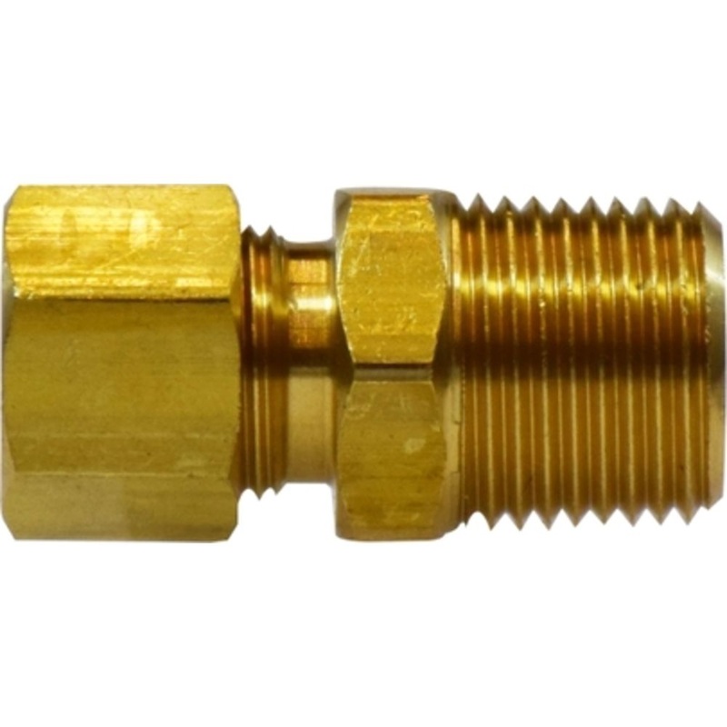 Brass 3/8 X 1/8 Compression X MIP Adapter