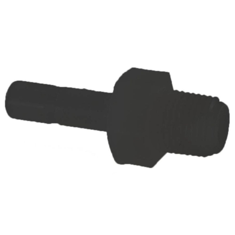 Kynar PVDF Tube Stem Adapter Male – 3/8 x 1/4 NPTF Black