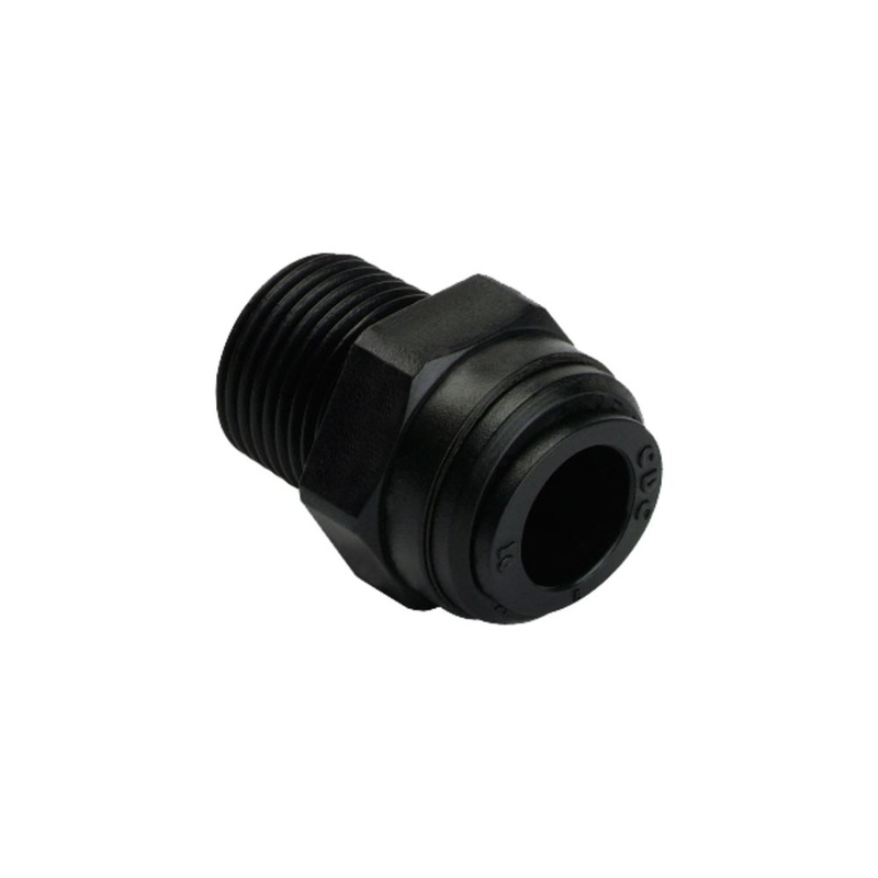 NeoFit – Acetal Black Male Connector 1/2 tube x 1/2 NPTF