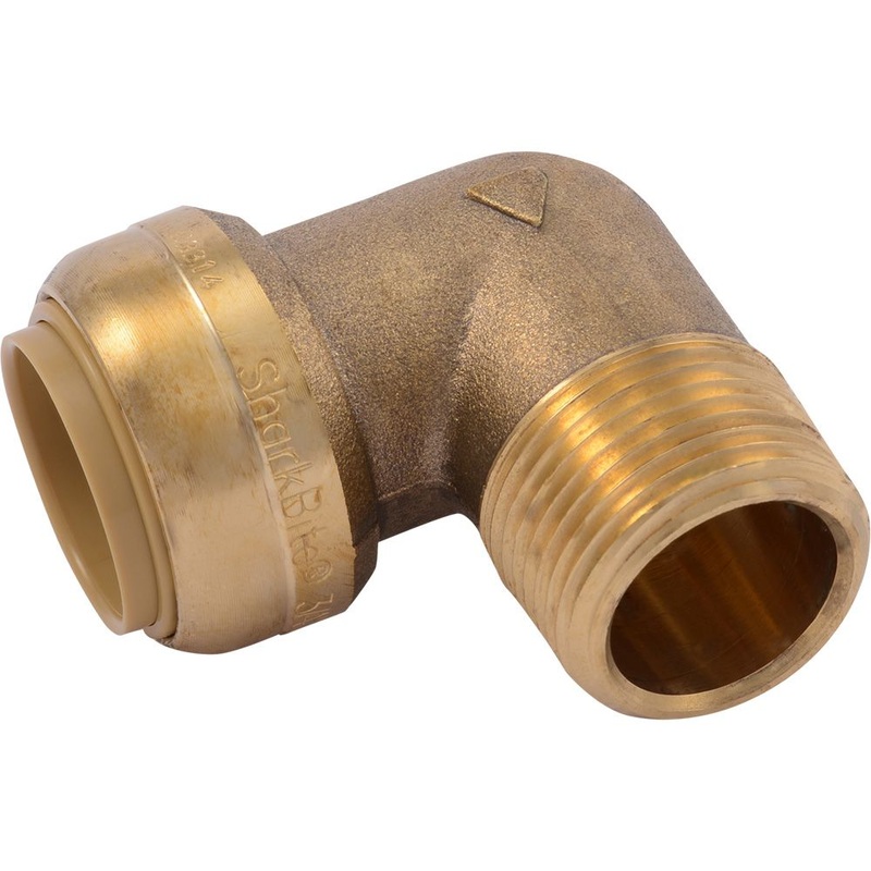 SharkBite U286LF Lead-Free Brass Push-to-Connect Male Elbow – 3/4 x 3/4 MPT