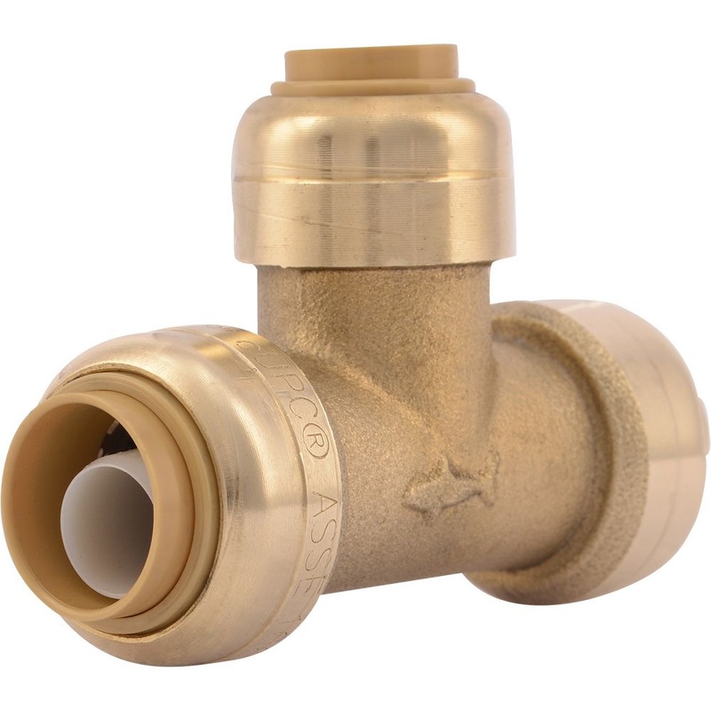 SharkBite U363LF Lead-Free Brass Push-to-Connect Reducing Tee – 1/2 x 1/2 x 3/8