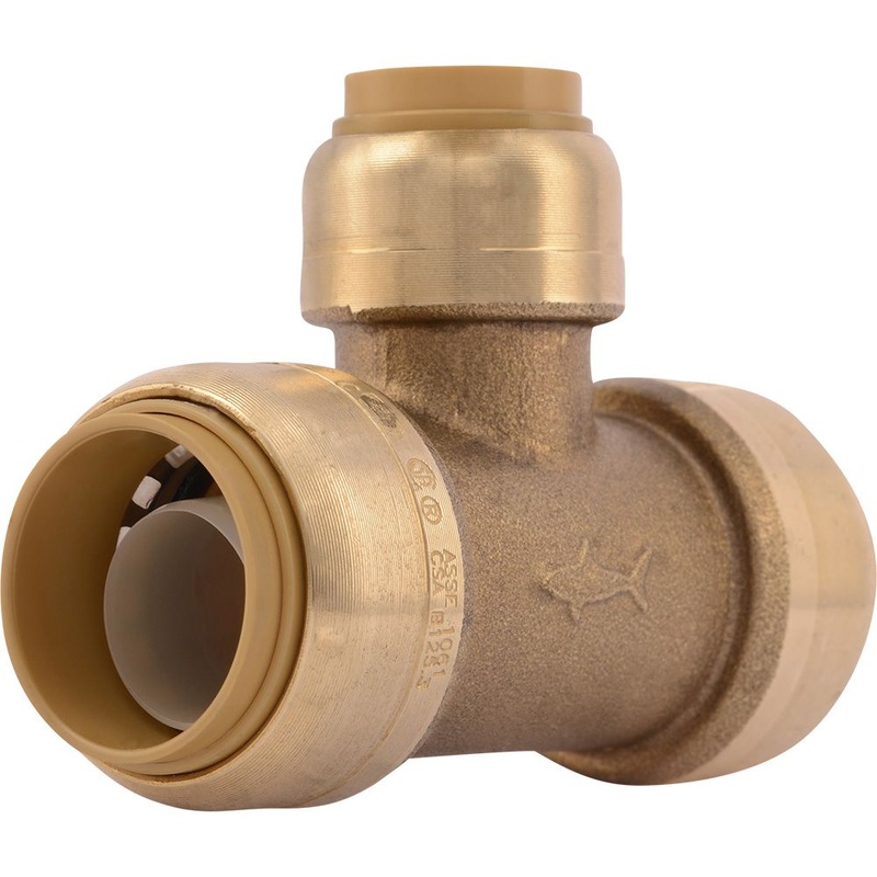 SharkBite U412LF Lead-Free Brass Push-to-Connect Reducing Tee – 3/4 x 3/4 x 1/2