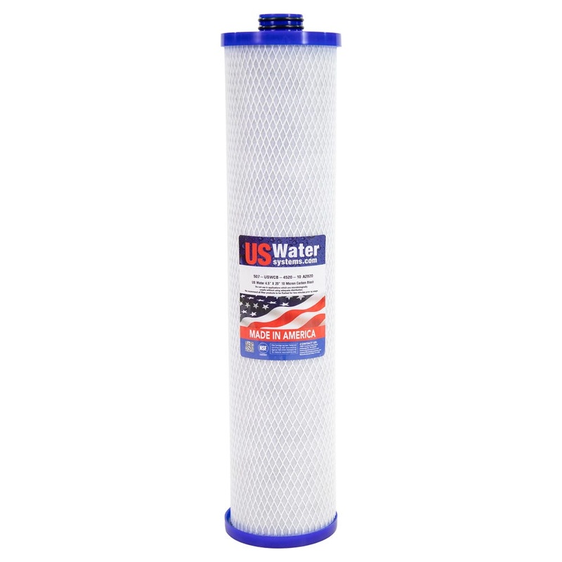 US Water 4.5 x 20 Carbon Block Filter Double O-Ring Seal | USWCB-4520-10-222