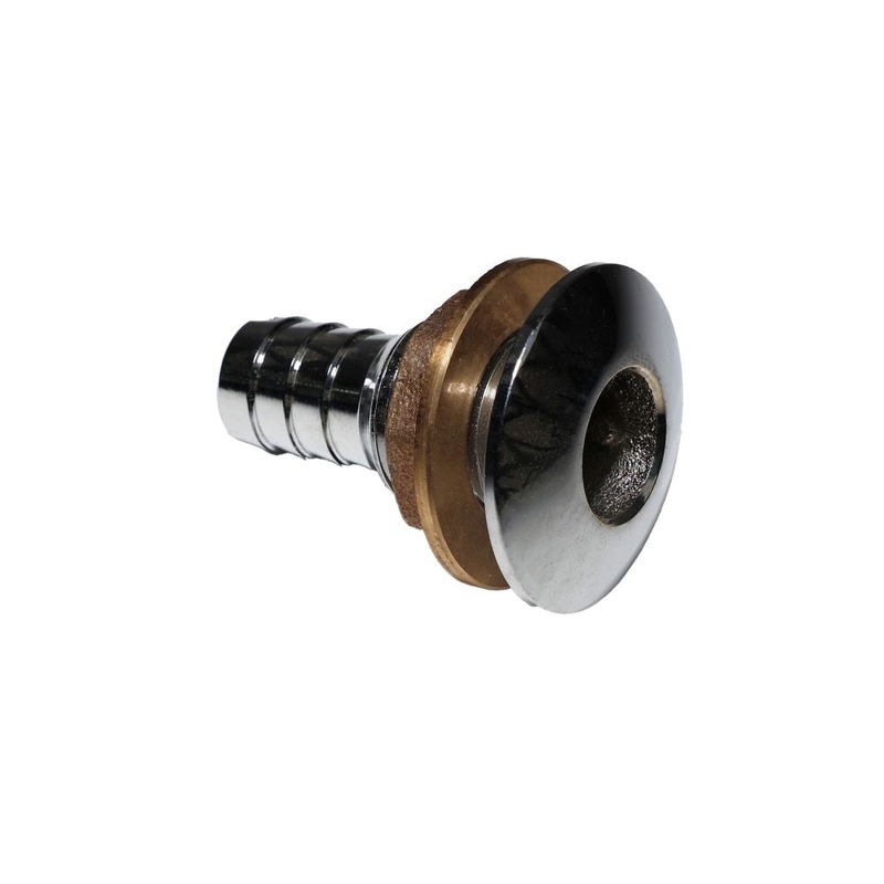 Watts Chrome Plated Thru Hull Fitting With Nut – 3/4 Barb