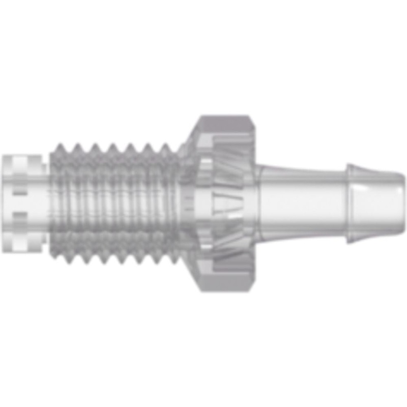 LinkTech 1/4-28 UNF Bottom Sealing Rotating Thread w/ 5/16 Hex to 500 Series Barb, 1/8 (3.2 mm) ID Tubing