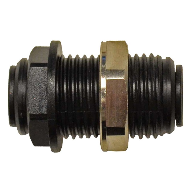 John Guest Bulkhead Union Black Polypropylene – 3/8