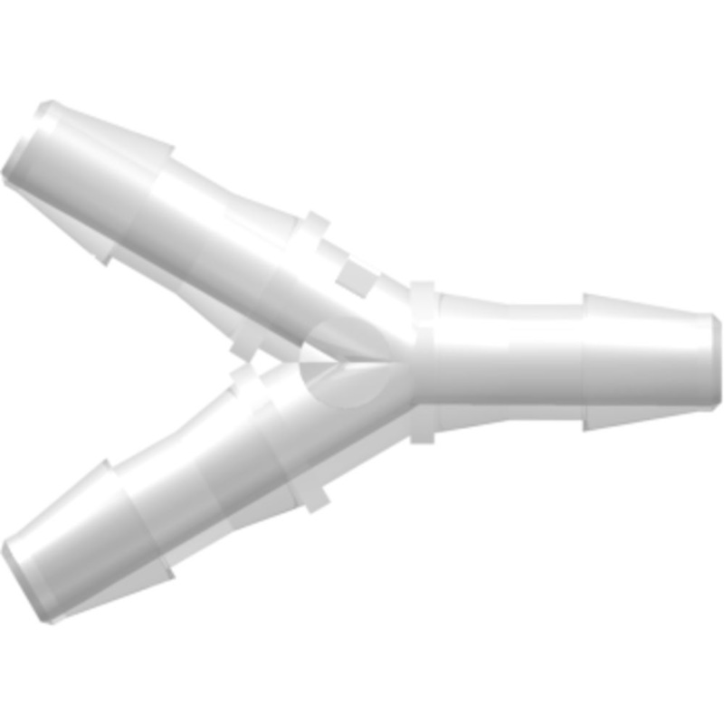 LinkTech Y Tube Fitting with 200 Series Barbs, 5/32 (4.0 mm) ID Tubing, Natural Polypropylene