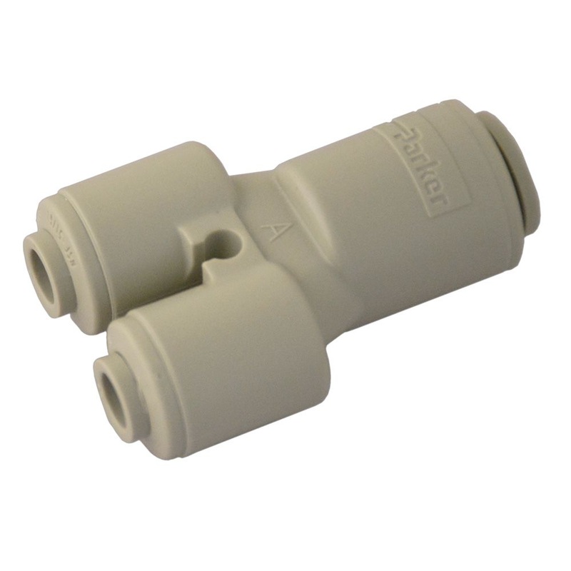 Parker A6WY4-MG True Seal Push-to-Connect Y Union – 3/8 QC x 1/4 QC