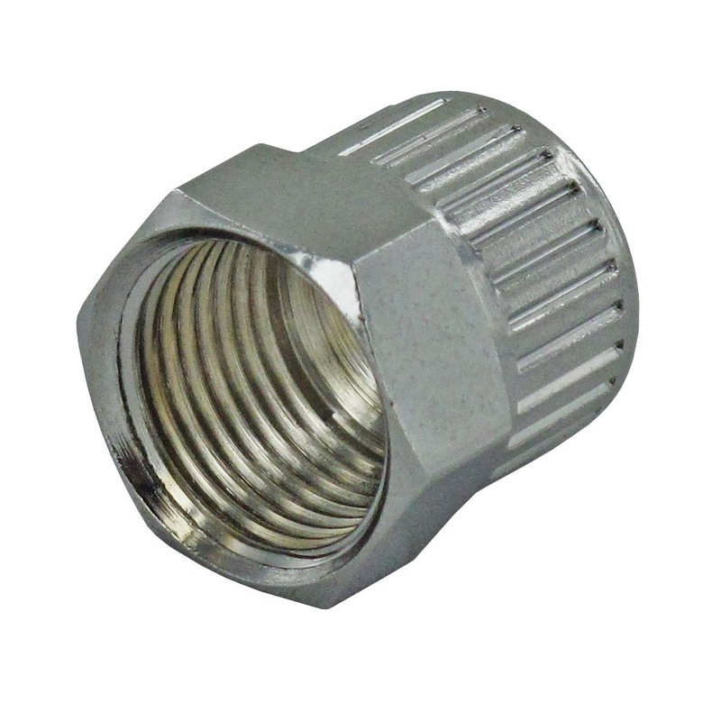 3/8 PTF Chrome Plated Brass Ferruleless Nut (Colder 108900)