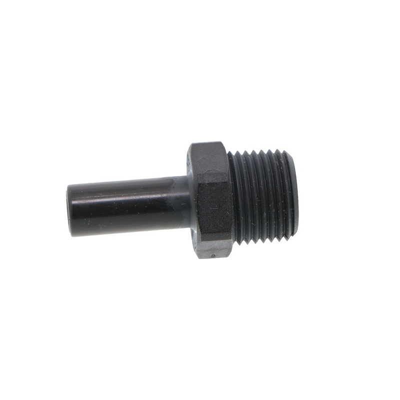 John Guest Stem Adapter Black Polypropylene  – 3/8 x 3/8 NPTF
