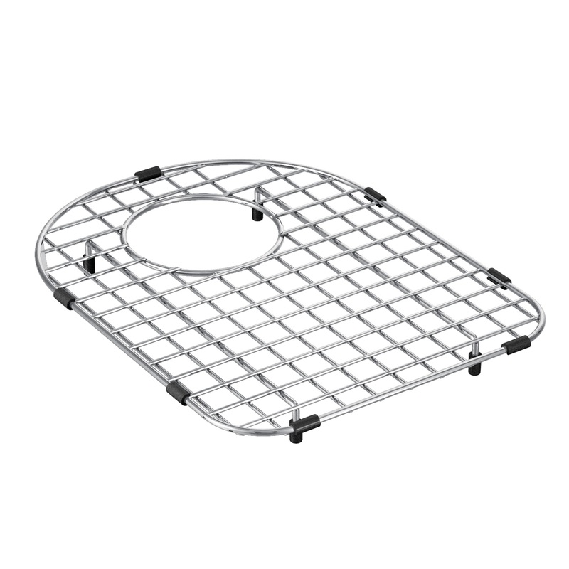 Stainless D Shape Rear Drain Bottom Grid Accessory fits 13 x 16.5 Sink Bowls