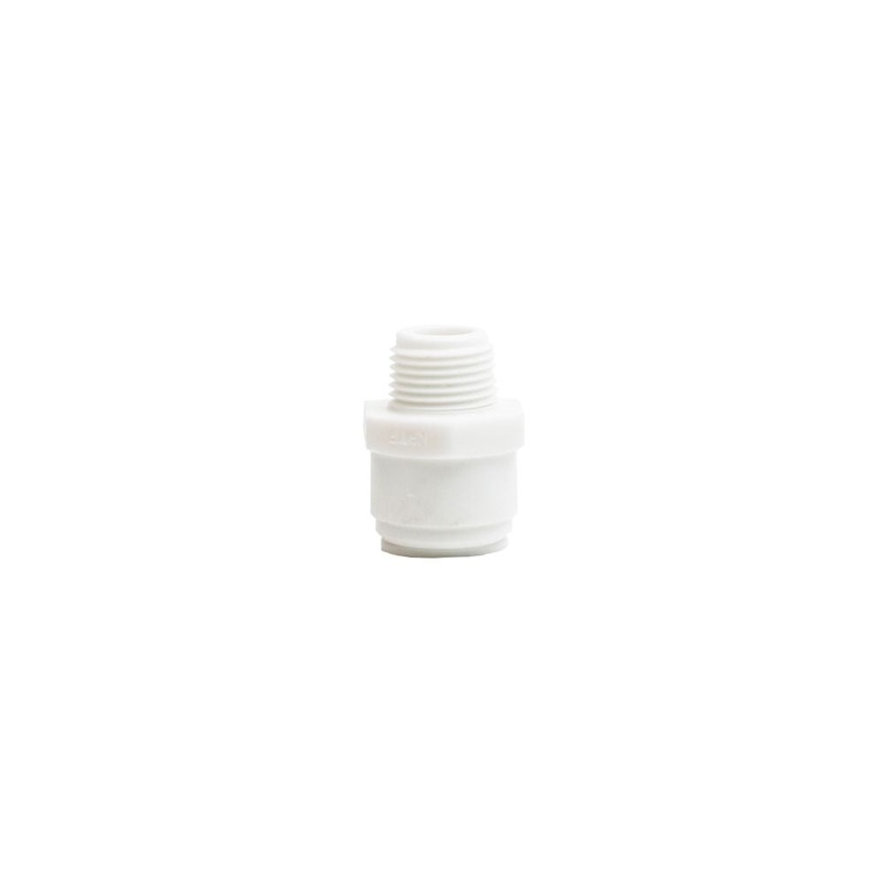 DMfit Male Connector – Tube OD 1/2 Thread 3/8 NPTF Acetal White