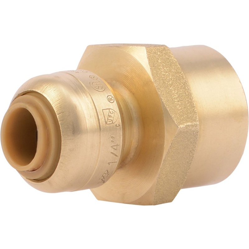 SharkBite U066LF Lead-Free Brass Push-to-Connect Female Adapter – 1/4 x 1/2 FPT