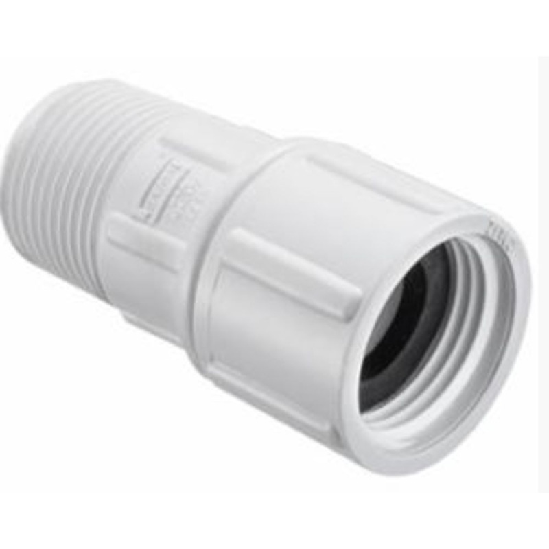 Female Hose Swivel Adapter w/ Washer PVC – 3/4 MPT x 3/4 FHT