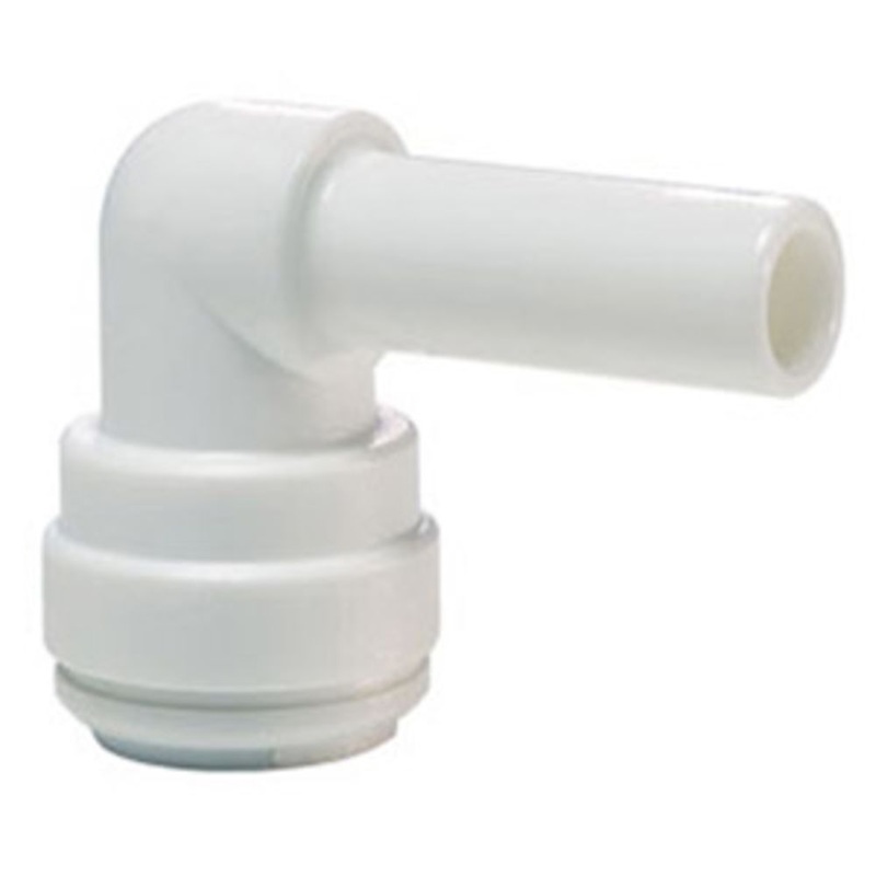 John Guest Stem Elbow Connector – 1/4 Stem x 1/4 – White