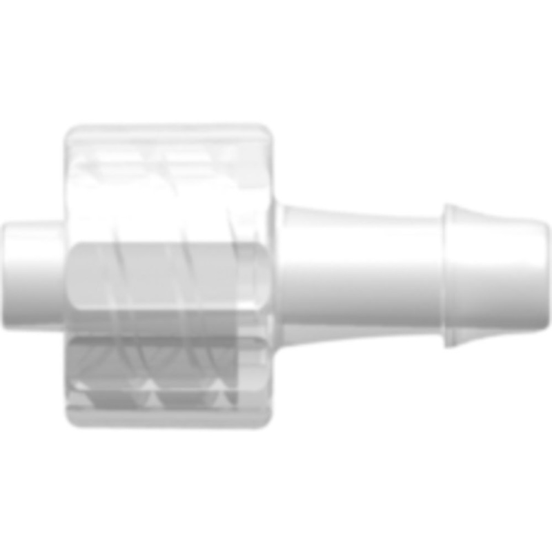 LinkTech Male Luer Integral Lock Ring to 500 Series Barb, 5/32 (4.0 mm) ID Tubing, Natural Polypropylene
