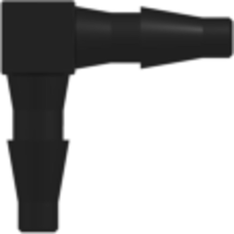 Linktech Tube Fitting with Classic Series Barbs, 1/16 ID, Black Nylon